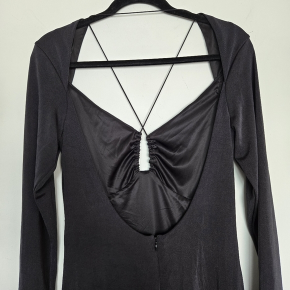 Jason Wu Black Maxi Dress Women's L Cocktail Dark-Feminine Semi-Formal Evening - Picture 9 of 13